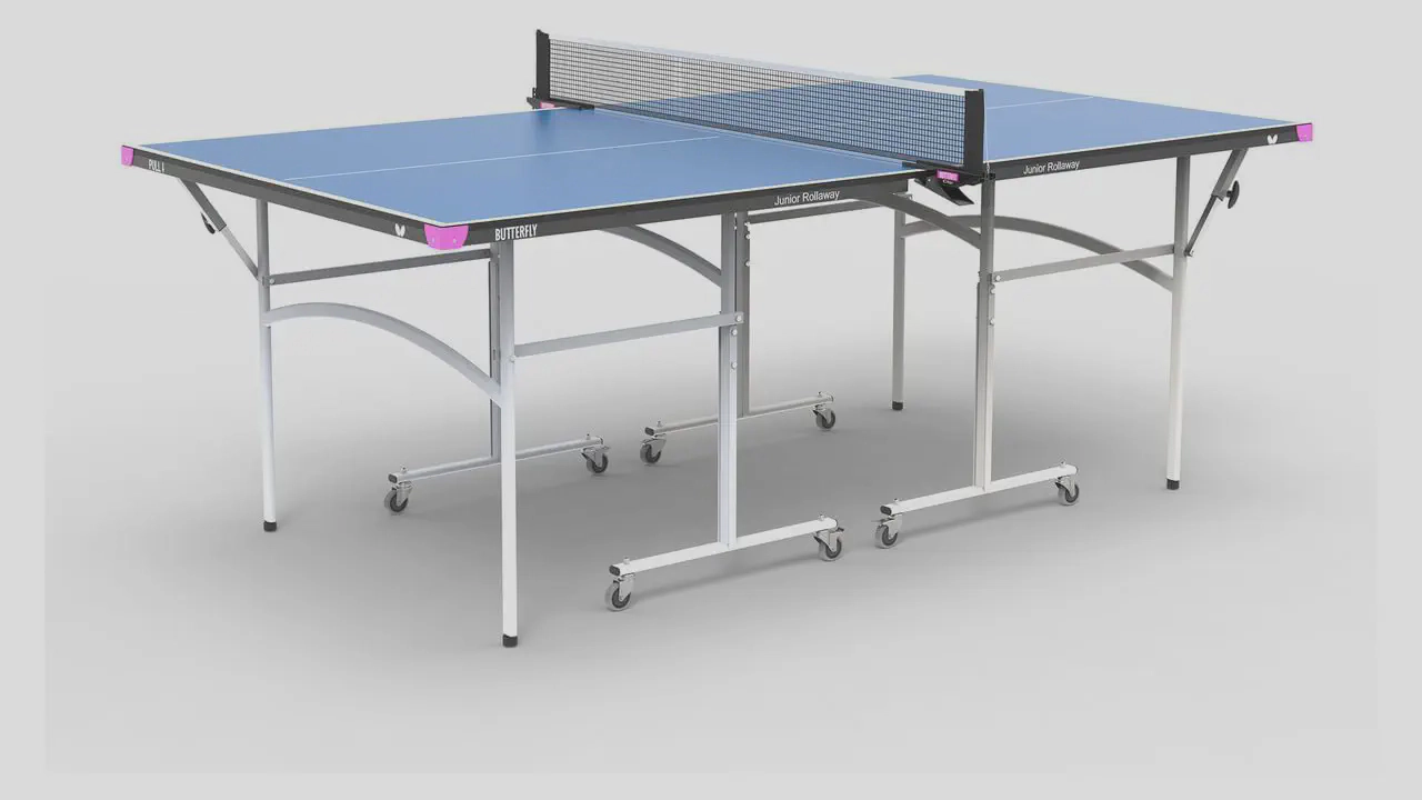Butterfly Junior Ping Pong Table - Space-Saving 3/4 Size - Sturdy Frame - Net Included