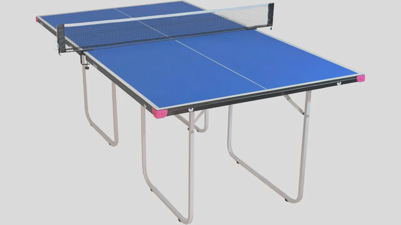 Compact Butterfly Junior Stationary Ping Pong Table with Sturdy Frame and Net