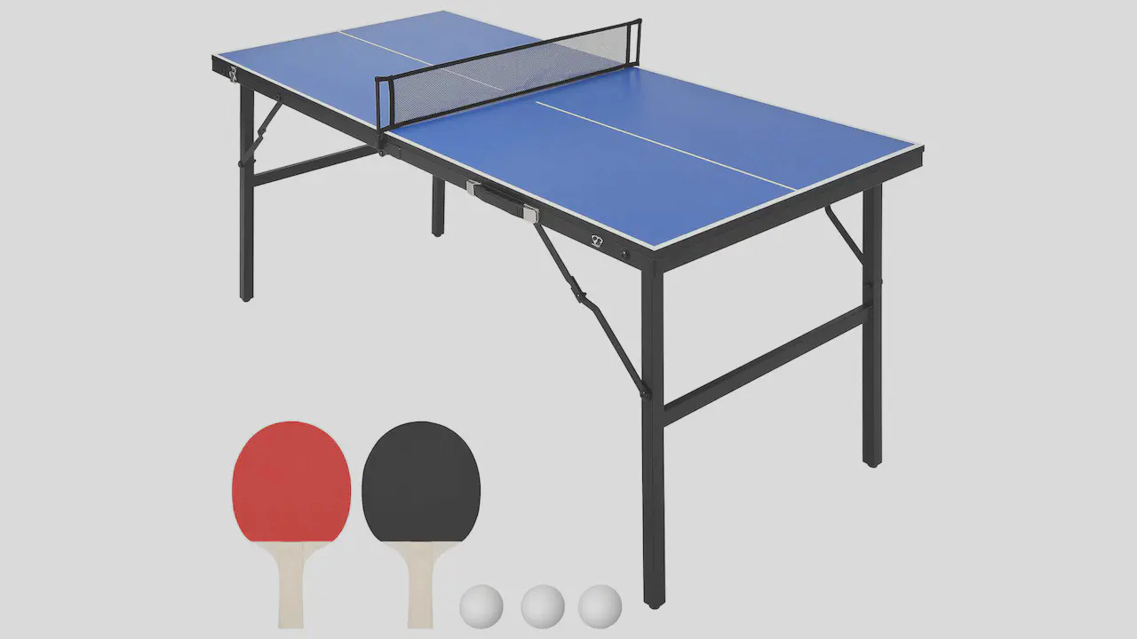 ChicCoutured Portable Table Tennis Set with Paddles and Balls in Blue