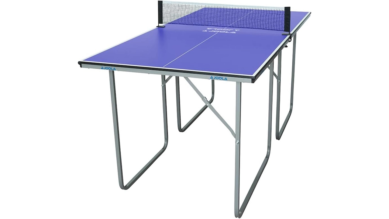 JOOLA Midsize Table Tennis Table - Space-saving design ideal for apartments - Includes net set - No assembly required