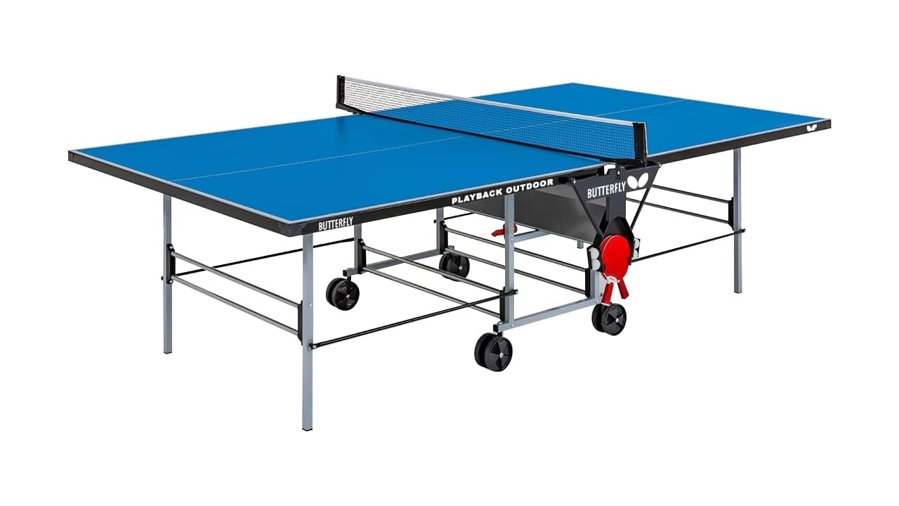 Outdoor Ping Pong Table with Regulation Size, Integrated Net, and German-Made Quality