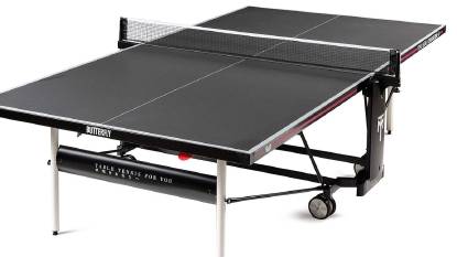 Outdoor -Schmetterling Timo Boll Crossline Ping -Pong -Tisch mit einstellbarem Netz in Grau