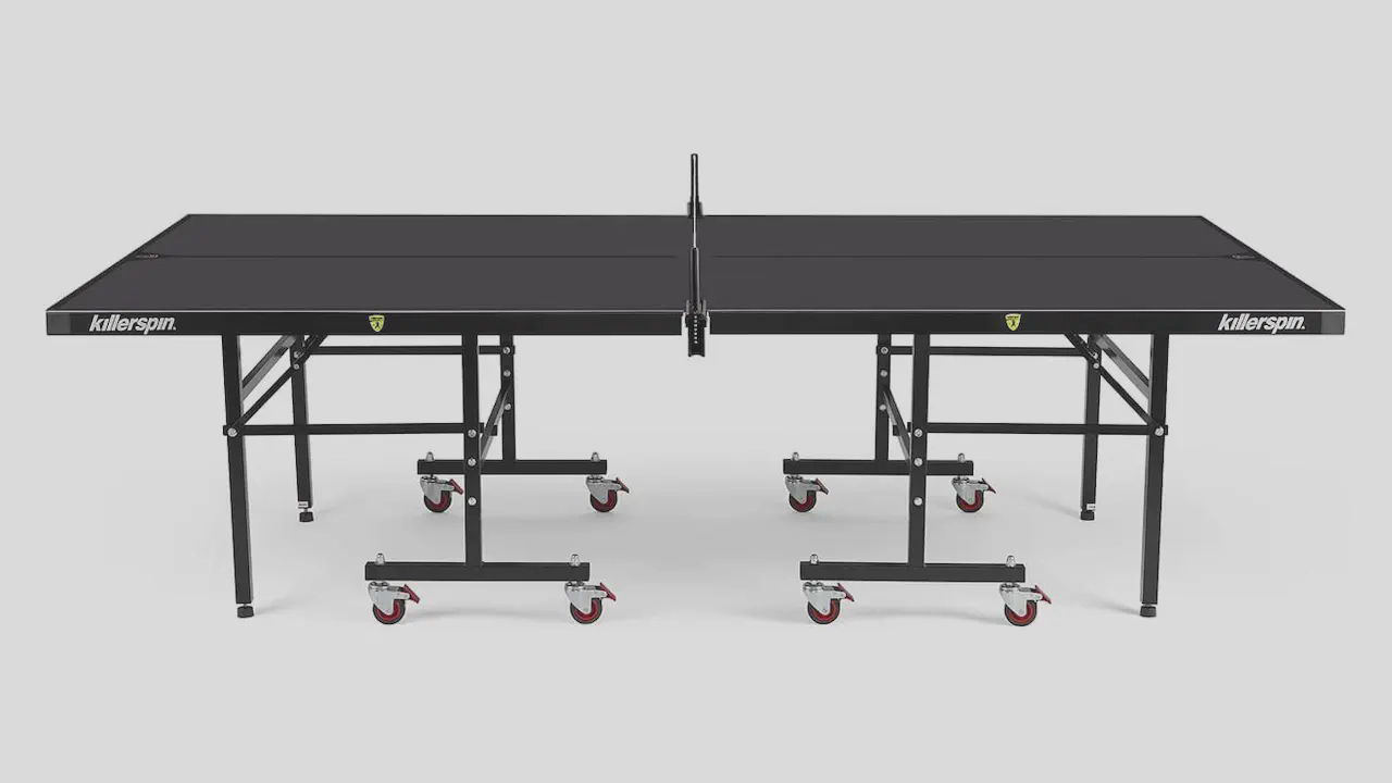 Killerspin MyT10 BlackStorm Outdoor Ping Pong Table - Stylish and Weather Resistant with Storage Pockets