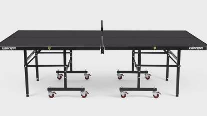 Killerspin MyT10 BlackStorm Outdoor Ping Pong Table - Stylish and Weather Resistant with Storage Pockets