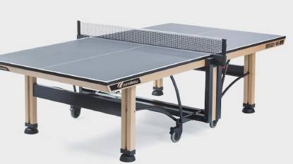 Indoor competition table tennis table by Cornilleau, 25mm chipboard, ITTF approved, grey color.