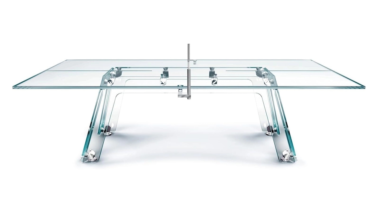 Deluxe Light Luxury Crystal Tempered Glass Table Tennis Table by SPCLPBK