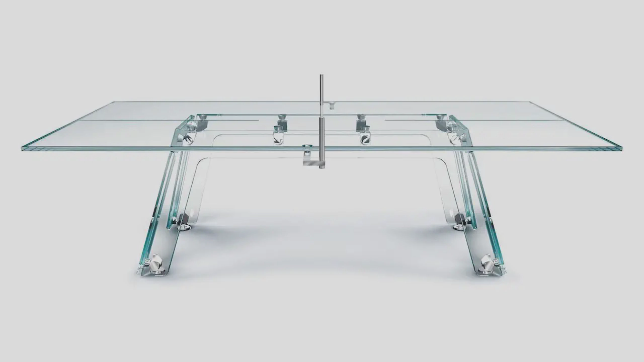 SPCLPBK Table Tennis Table with Crystal Tempered Glass surface