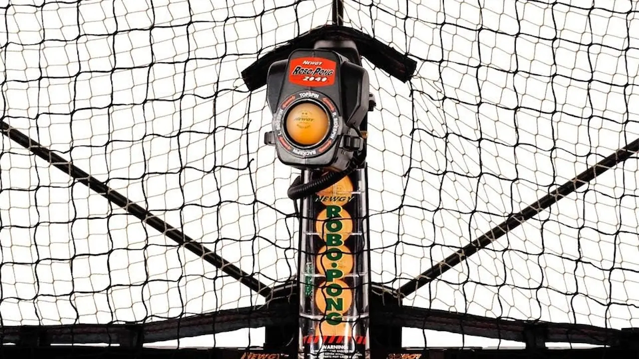 Table tennis robot by Newgy, model Robo-Pong 2040+.