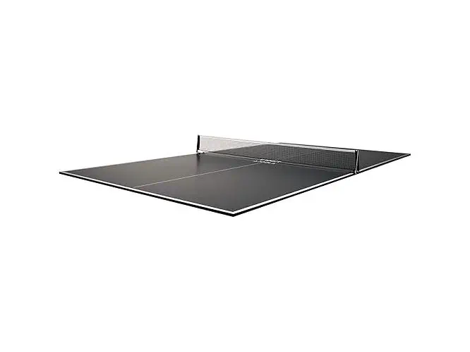 Read more about the JOOLA Conversion Top with Net Set: Transform Your Table into a Ping Pong Table Close-up view of the durable, tournament-approved MDF table top of the JOOLA Conversion Table Tennis Table